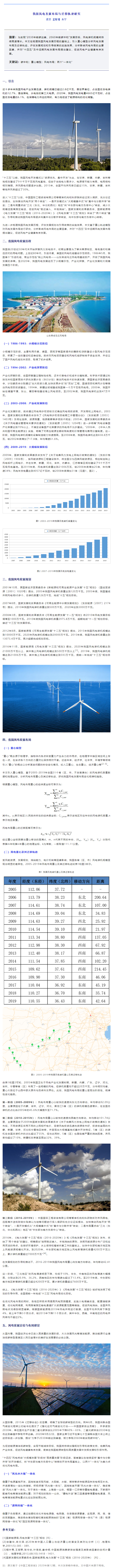 我國風電發(fā)展布局與遷移軌跡研究